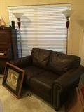 Leather love seat