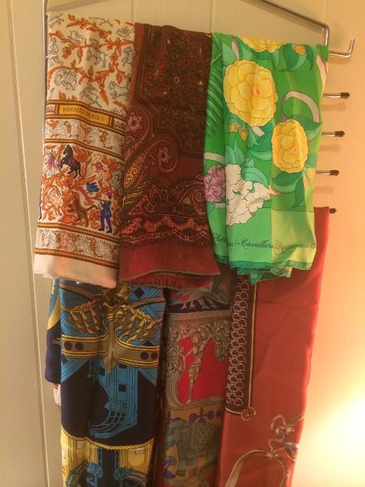 Hermes, Gucci, and Fendi scarves