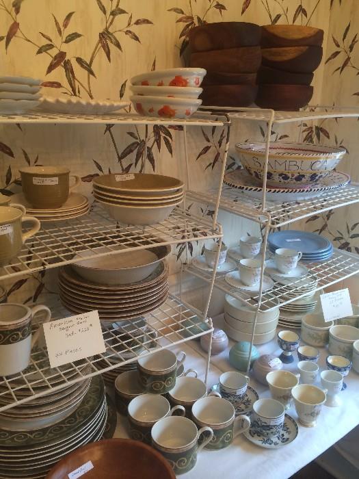 Many other selections of dishes and cups and saucers