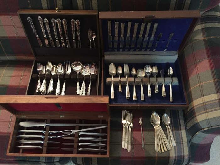 Stainless and Silver Plated Flatware Sets