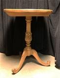  Beautiful Prince of Wales Pine antique side table $225 24 1/2 round x 29 high gorgeous carved base ,Tripod base