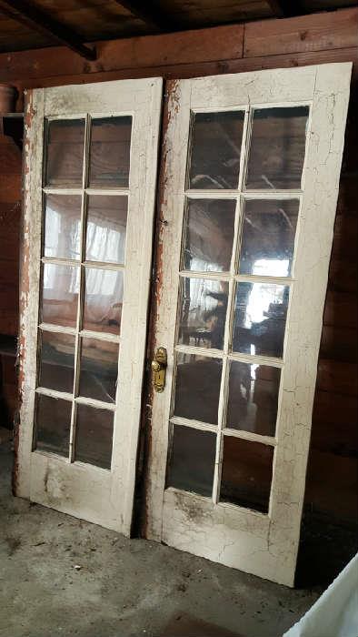 Old French doors (in garage)