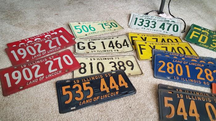 Vintage license  plates...most on pairs