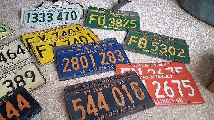Vintage license plates...most on pairs...
