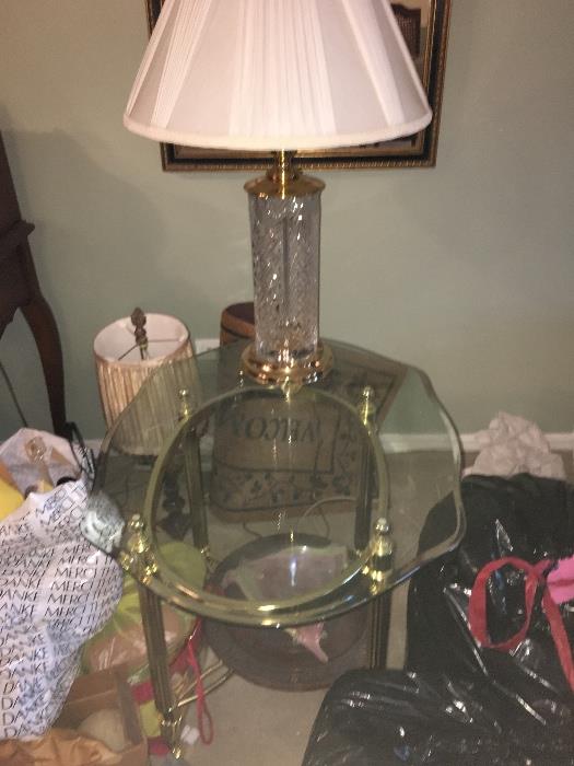 Lamps, end tables Waterford lamp