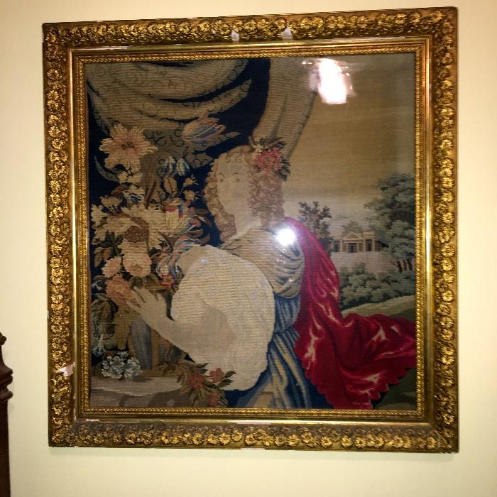 Antique needlepoint tapestry