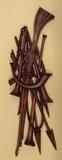 Carved Wood Wall Decoration of Hunting Accouterment