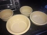 Pale yellow Fiestaware bowls