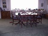 duncan phyfe table, 6 chairs, and one leaf