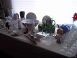 table of glassware