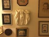 Plaster wall hanging, prints, art & more