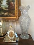 Cut Glass Vase, clocks