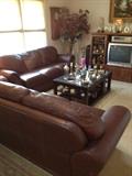 Two Leather Sofas