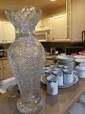 Tall Cut Glass Vase, every day dishes