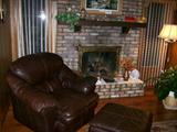 Leather chair and ottoman