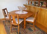 Antique round Mission Style table/4 chairs.