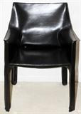 Lot #1101, MARIO BELLINI FOR CASSINA BLACK LEATHER CAB CHAIR