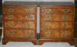 Lot #1159, ENGLISH BURL WALNUT BACHELOR CHESTS, PAIR, H 30", W 26", D 15"