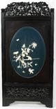 Lot #1191, CHINESE IVORY & TEAKWOOD PLAQUE, 19TH C., 42" X 21"