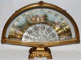 Lot #1222, FRENCH HAND-PAINTED FAN IN CASE, W 20" FAN