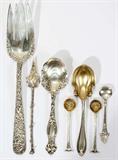 Lot #1239, STERLING SERVING UTENSILS (7), EARLY 20TH C., CURRIER & ROBY, GORHAM, INTERNATIONAL, S. KIRK & SON
