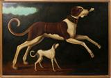 Lot #2008, WILLIAM SKILLING (AMERICAN/BRITISH, 1892-1964), OIL ON CANVAS, 36 1/2" X 52 1/2", WHIPPETS