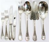 Lot #2034, CHRISTOFLE 'PERLES' SILVER-PLATE FLATWARE, SERVICE FOR 12, 52 PIECES
