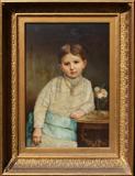 Lot #2071, AMERICAN OIL ON CANVAS, MOUNTED ON MASONITE, 19TH C., 31" X 21", PORTRAIT OF ALICE BERRY