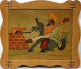 Lot #2080, JUAN DURAN TINOCO (MEXICAN, 1905-1988), OIL ON BOARD, 16" X 19 3/4", THE CONFRONTATION