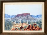 Lot #2100, KEITH NAMATJIRA, WATERCOLOR ON PAPER, 10" X 14" SIGHT, MOUNTAIN LANDSCAPE: AUSTRALIAN 1938-1977