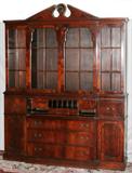 Lot #2161,AMERICAN MAHOGANY SECRETARY BREAKFRONT, H 84", L 72", D 16"