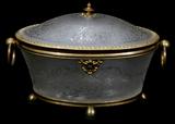 Lot #2203, BACCARAT FROSTED GLASS OVAL BOX, H 5 1/2", L 8 1/2"