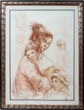 Lot #2331, EDNA HIBEL [AMERICAN B. 1917], LITHOGRAPH, 35" X 25" MOTHER AND CHILD