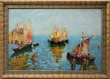 Lot #2328, J. E. YOUNG, OIL ON CANVAS ON BOARD, 20TH C., 12" X 17 1/2"