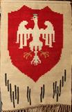 Lot #2438, POLISH BANNER: WEAVING, POLISH EAGLE CREST, 40" X 29"