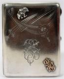 Lot #17, RUSSIAN SILVER CIGARETTE CASE, IVAN KRUTIKOV, MOSCOW, C. 1896-1908, L 4 1/2"