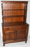 Lot#68, HENRY C. STEUL & SONS HAND CARVED OAK HUTCH, CIRCA 1920'S, H 64", L 39", D 17"