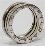 Lot #96, BULGARI 18 KT WHITE GOLD RING