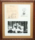 Lot #236, CHARLES M. SCHULZ, SIGNED LETTER, SKETCH, PHOTO, 15" X 11", CHARLIE BROWN AND SNOOPY