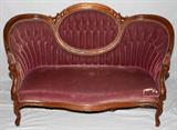 Lot #280, VICTORIAN WALNUT LOVESEAT, H 35", L 57", D 29"