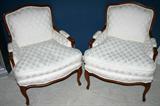 Lot #303,FRENCH STYLE UPHOLSTERED ARM CHAIRS