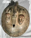 Lot #327, CARVED AFRICAN MASK, SNAKE MOTIF, H 15", W 12"