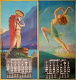 Lot #509, VINTAGE SAMPLER CALENDARS, TWO, 1937