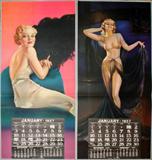 Lot #508, VINTAGE SAMPLER CALENDARS, TWO, 1937