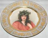 Lot #1003, ROYAL VIENNA PORCELAIN PORTRAIT PLATE, 'IVY', DIA 9 1/2", SIGNED WAGNER