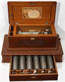 Lot #1006, MERMOD FRERES, SWISS 7-CYLINDER MUSIC BOX, 19TH C., W 25", D 14"