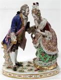 Lot #1008, GERMAN PORCELAIN FIGURE GROUP, C. 1920, H 15", L 13", PROBABLY ERNST BOHNE SONS