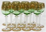 Lot #1019, CRYSTAL RHINE WINE GOBLETS, SET OF TWELVE, H 6.5"