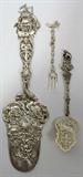 Lot #1069, FRENCH SILVER PASTRY SERVER, EMILE PUIFORCAT, LATE 19TH C., L 6 3/8", & TWO CONTINENTAL PIECES