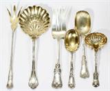 Lot #1074, STERLING SERVING PIECES BY GORHAM, WHITING DIV. OF GORHAM, & ANOTHER, LATE 19TH C., SIX, L 6"-9"